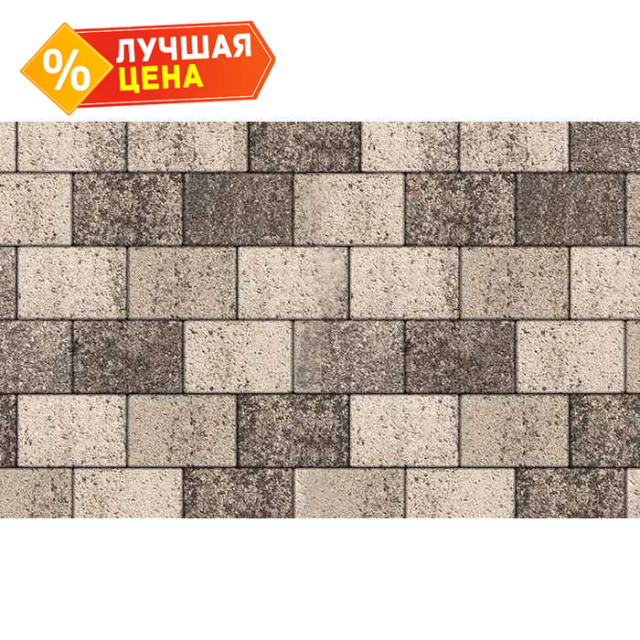 Плитка тротуарная Прямоугольник (Ла-Линия) Б.1.П.8 Листопад гладкий Антрацит, 300x200x80 мм