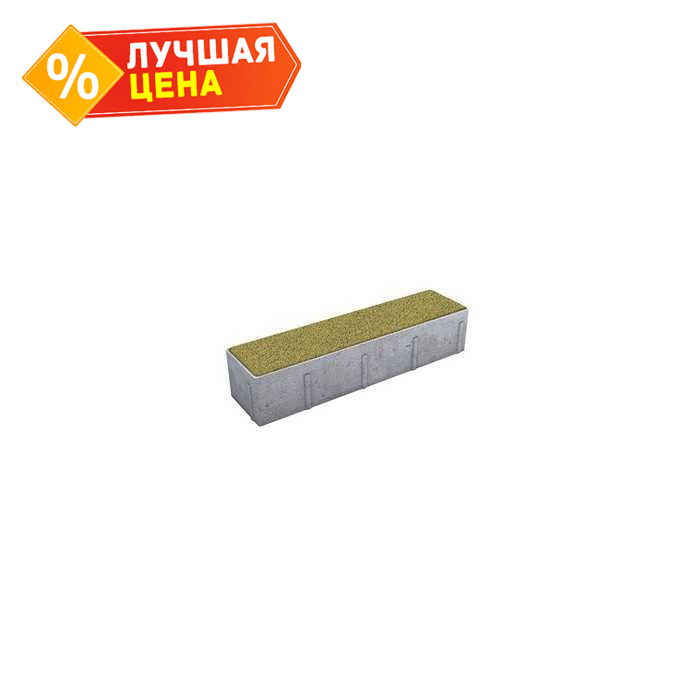 Плитка тротуарная Прямоугольник (Ла-Линия) В.11.П.10 гранит желтый 400x100x100 мм