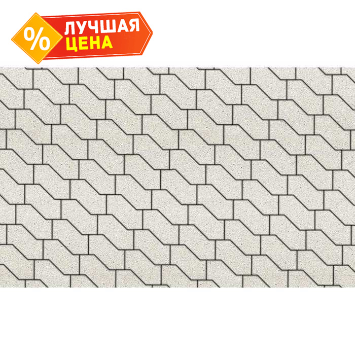 Плитка тротуарная S-Форма В.3.Ф.10 гладкий белый 172x94x100 мм