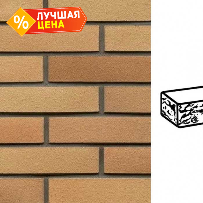 Кирпич клинкерный Muhr 06 Hellbraun-bunt готик, 290х90х71 мм