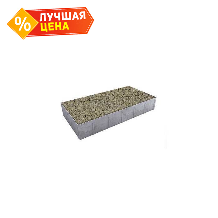 Плитка тротуарная Прямоугольник (Ла-Линия) В.5.П.10 Гранит + желтый с черным 600x300x100 мм