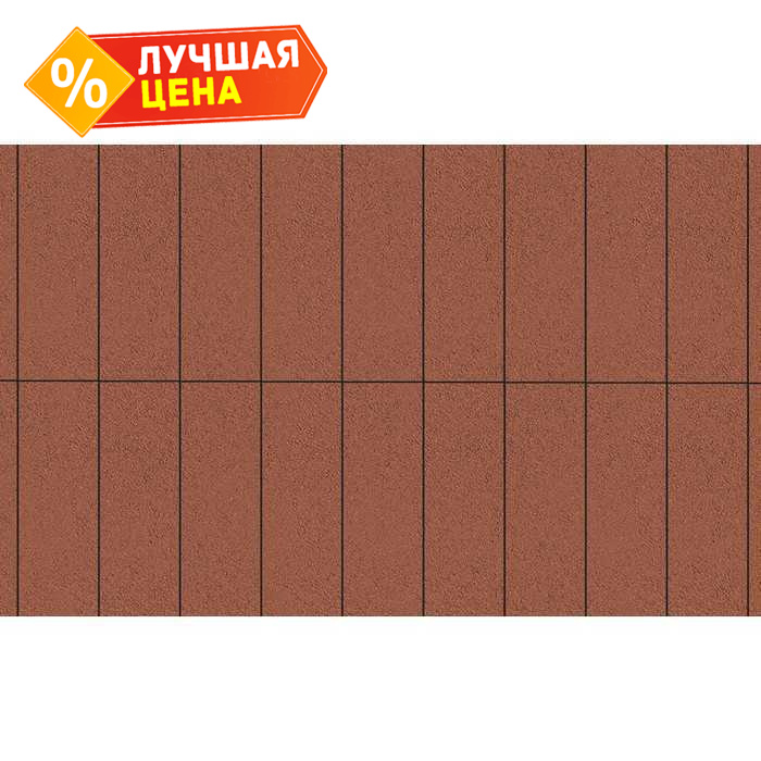 Плитка тротуарная Прямоугольник (Ла-Линия) В.11.П.10 гладкий красный 400x100x100 мм