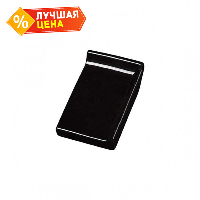 Клинкерный завершающий водоотлив с бортиком правый Terca Black shine, 160*105*30 мм