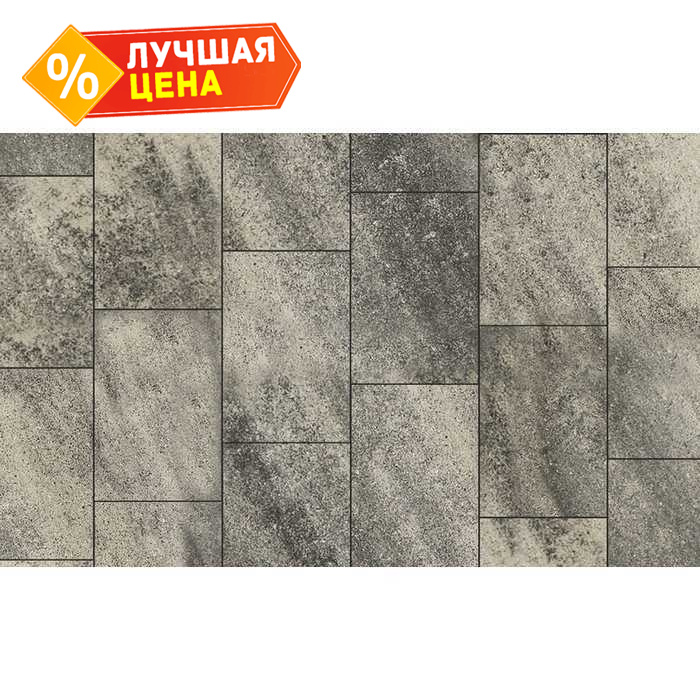 Плитка тротуарная Прямоугольник (Ла-Линия) Б.14.П.8 Листопад гладкий Антрацит, 750x500x80 мм