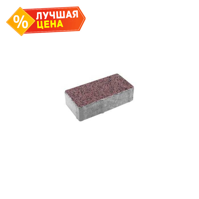Плитка тротуарная Прямоугольник (Ла-Линия) Б.2.П.6 Гранит+ красный с черным 200x100x60 мм