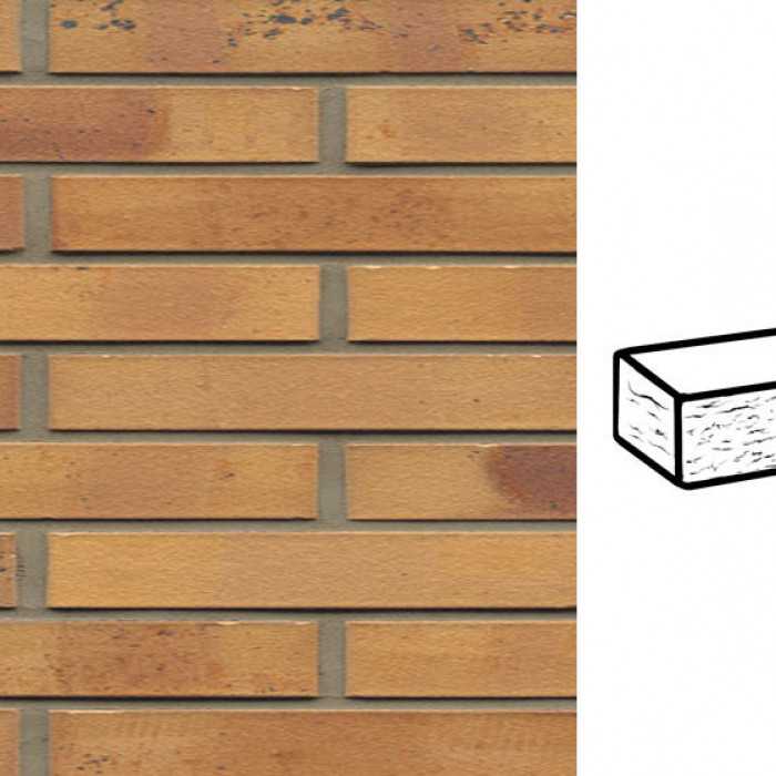 Кирпич клинкерный Muhr 06 K Hellbraun-bunt Kohle рустик, 290х90х40 мм