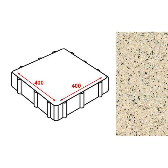 Плитка тротуарная Готика Granite FERRO, Жельтау 400x400x60 мм