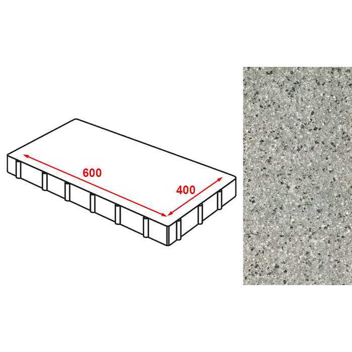 Плита тротуарная Готика Granite FERRO, Белла Уайт, 600x400x80 мм