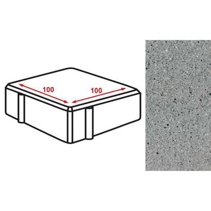 Плитка тротуарная Готика Granite FERRO, квадрат, Цветок Урала 100x100x80 мм