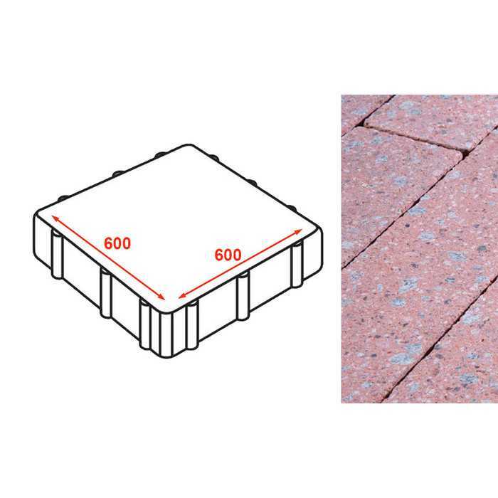 Плита тротуарная Готика Granite FINERRO, Травертин 600x600x80 мм