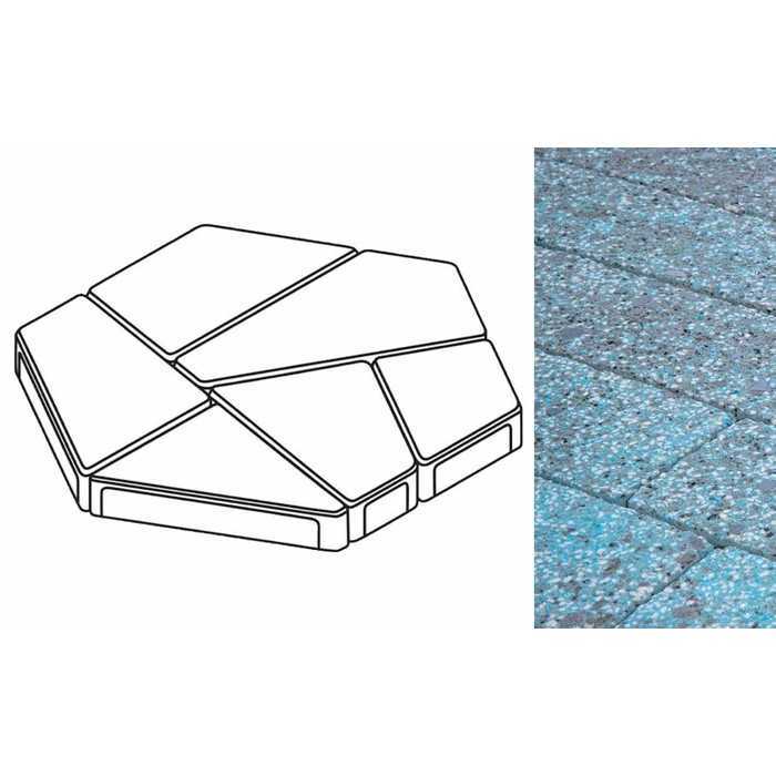 Плита тротуарная Готика Granite FINERRO, полигональ, Азул Баxия, 893x780x80 мм