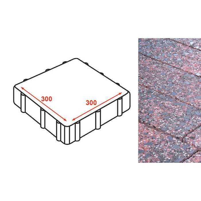 Плита тротуарная Готика Granite FINERRO, Дымовский 300x300x80 мм