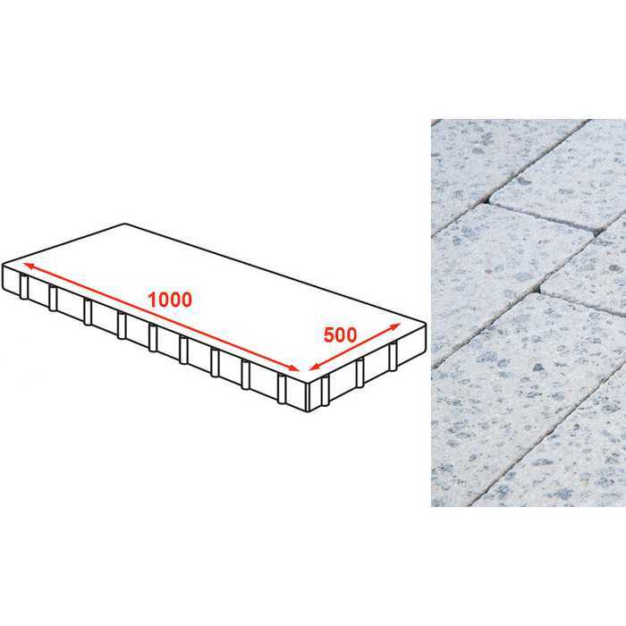 Плита тротуарная Готика Granite FINERRO, Мансуровский 1000x500x80 мм
