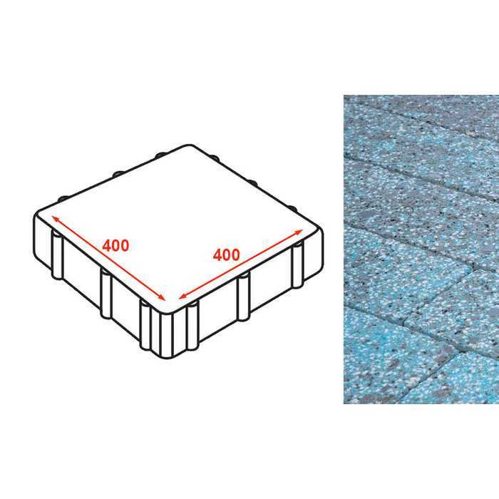Плита тротуарная Готика Granite FINERRO, Азул Баxия 400x400x80 мм
