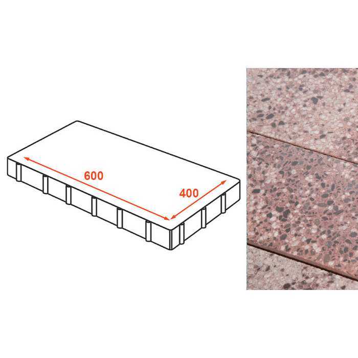 Плита тротуарная Готика Granite FINO, Сансет 600x300x80 мм