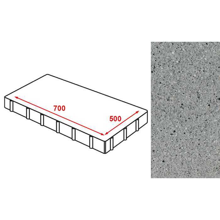 Плита тротуарная Готика Granite FERRO, Плита AI, Цветок Урала, 700x500x80 мм