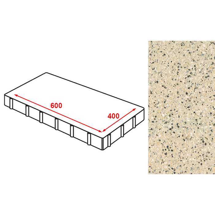 Плита тротуарная Готика Granite FERRO, Жельтау, 600x400x80 мм
