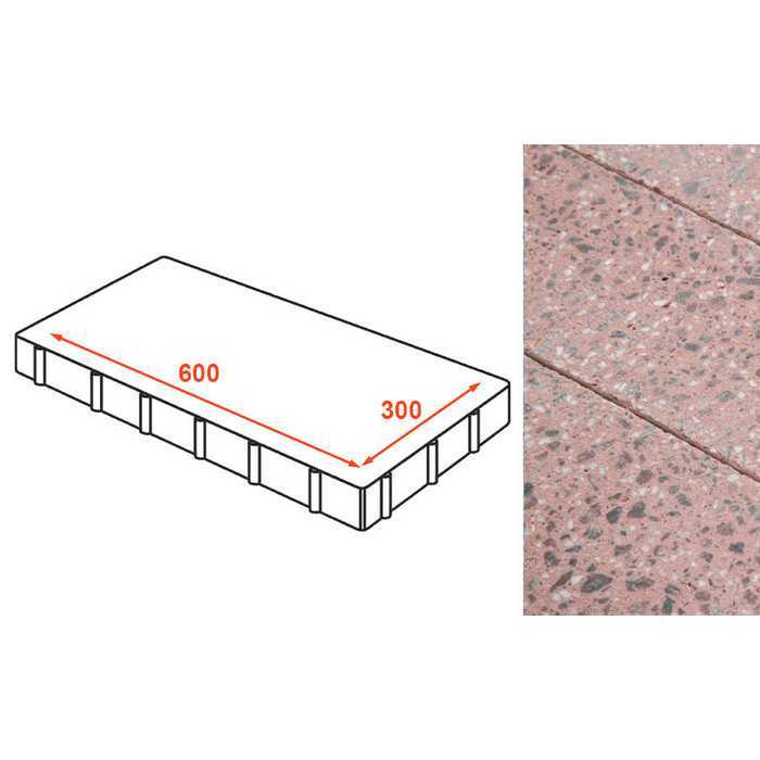 Плита тротуарная Готика Granite FINO, Ладожский 600x300x80 мм
