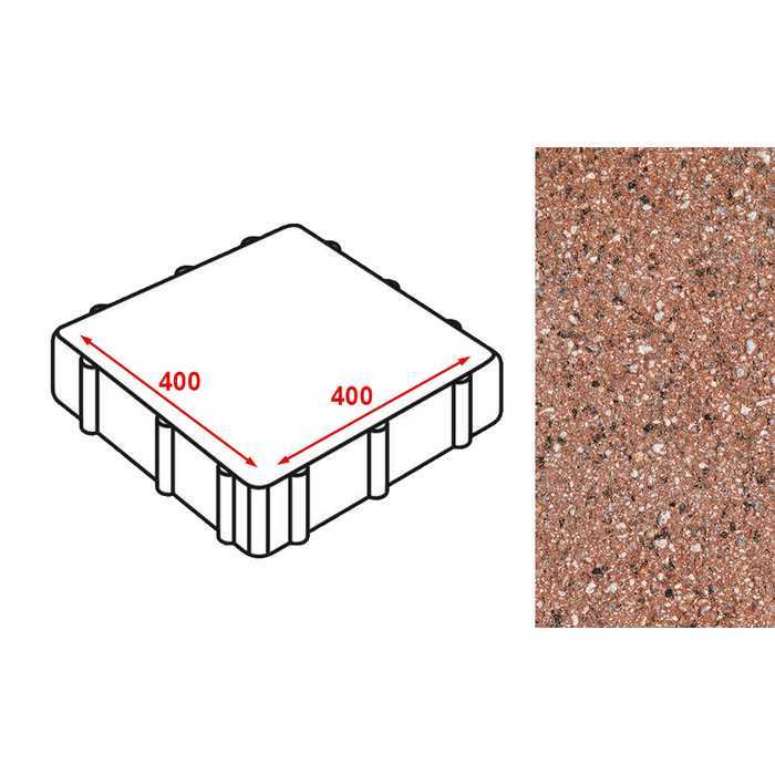 Плитка тротуарная Готика Granite FERRO, Емельяновский 400x400x60 мм