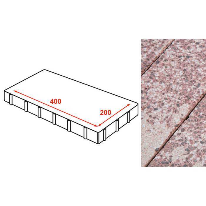 Плита тротуарная Готика Granite FINERRO, Сансет 400x200x80 мм