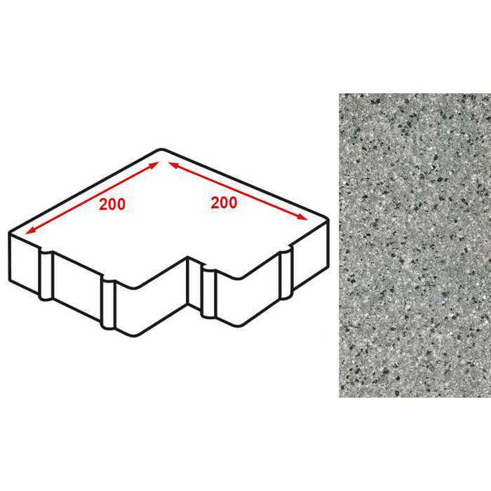 Плитка тротуарная Готика Granite FERRO, калипсо, Белла Уайт 200x200x60 мм